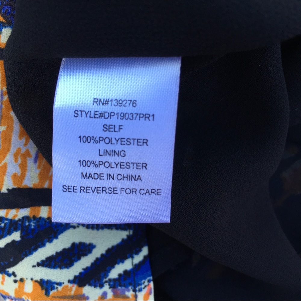 Stitch Fix Daniel Rainn blue orange blouse PXS - Picture 5 of 5